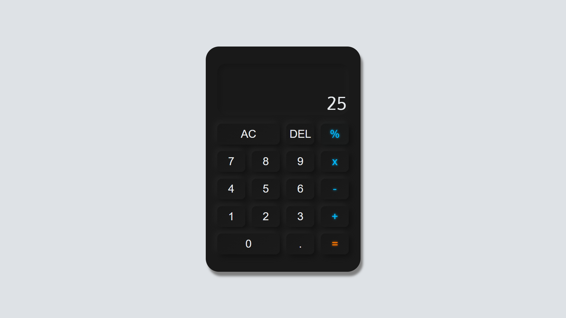 calculator with html,css and javascript